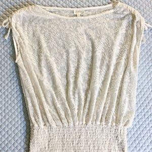 Deletta Anthropologie off white/ cream lace top